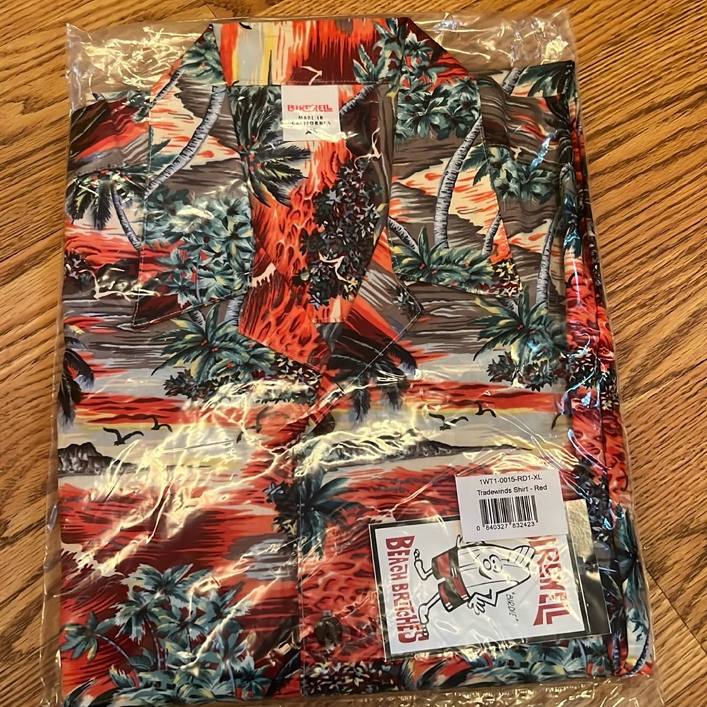 Birdwell men’s tropical-print shirt.